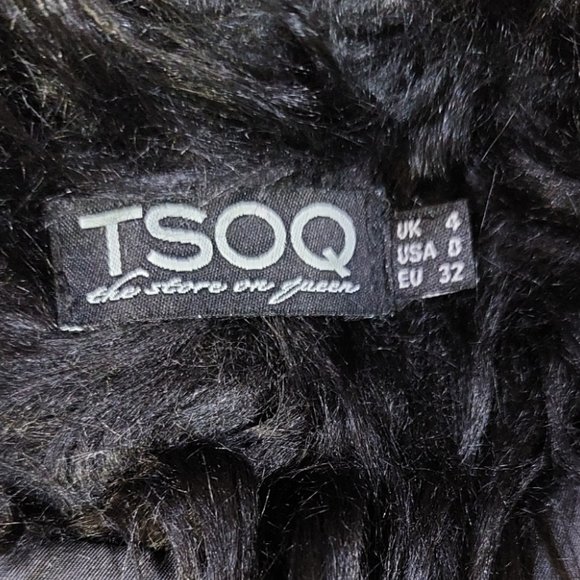 💋BOHO CHIC💋 GORGEOUS Black Faux Fox Fur Jacket - Picture 16 of 16